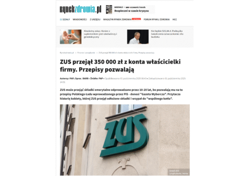 ZUS przejął 350 000 zł z konta właścicielki firmy. Przepisy pozwalają