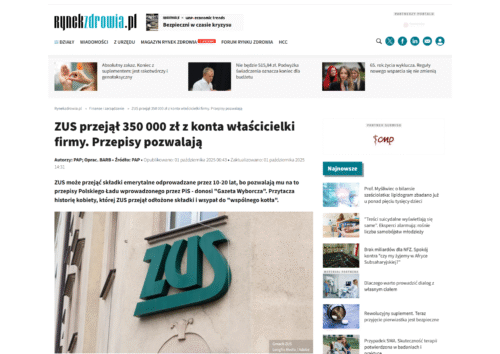ZUS przejął 350 000 zł z konta właścicielki firmy. Przepisy pozwalają
