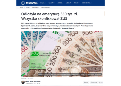 Odłożyła na emeryturę 350 tys. zł. Wszystko skonfiskował ZUS