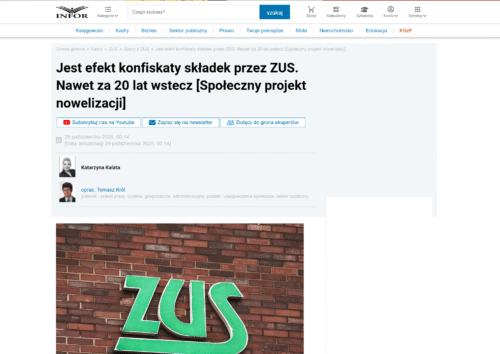 Jest efekt konfiskaty składek przez ZUS. Nawet za 20 lat wstecz [Społeczny projekt nowelizacji]